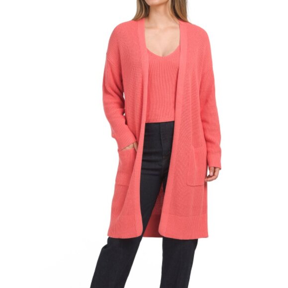 NEW FRYE 2pc Cardigan And Tank Set Tea Rose 100% cotton 367mtn - Picture 1 of 2